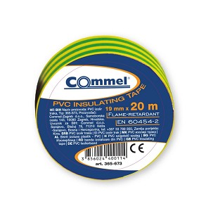 [365-673] - Commel szigetelőszalag zőld sárga 19mm x 20m 1 db