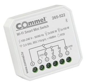 [265-522] - Commel wifi mini, kapcsoló, beépíthető, 2 csatorna