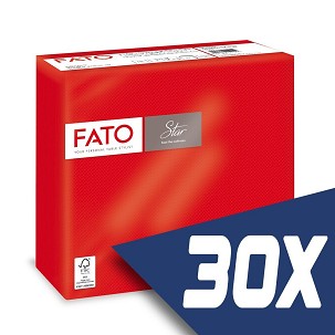 [82990400-KARTON] - Fato Sztár szalvéta 2 rétegű 38x38cm piros 40 szál/csomag (30 csomag)
