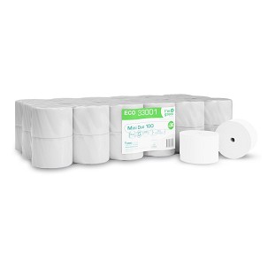 [TUB33001] - Tubeless Mini Duo toalettpapír 2 rétegű, fehér, recy, 102m, 36 tek/zsugor