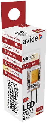 [ABCG4EW-1-2W] - Avide LED 1.2W G4 COB EW 2700K