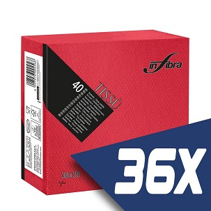 [I0457-KARTON] - Infibra Serviette 38x38cm rot 2-lagig 40 Blatt/Packung (36 Packungen)