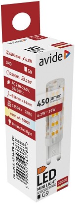 [ABG9WW-4-2W] - Avide LED 4.2W G9 WW 3000K