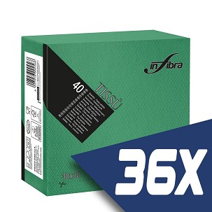 [I0461-KARTON] - Infibra Serviette 38x38cm Dunkelgrün 2-lagig 40 Blatt/Packung (36 Packungen)