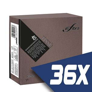 [I0527-KARTON] - Infibra Serviette 38x38cm Schokoladenbraun 2-lagig 40 Blatt/Packung (36 Packungen)