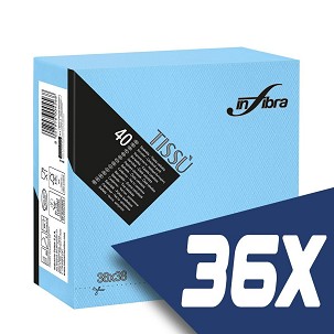 [I0530-KARTON] - Infibra Serviette 38x38cm Hellblau 2-lagig 40 Blatt/Packung (36 Packungen)