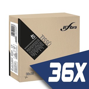 [I0755-KARTON] - Infibra Serviette 38x38cm Greige 2-lagig 40 Blatt/Packung (36 Packungen)