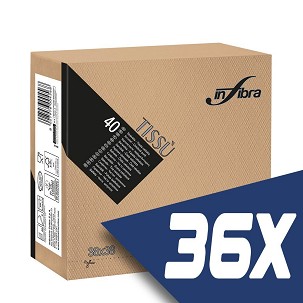 [I0830-KARTON] - Infibra Serviette 38x38cm Cappuccino 2-lagig 40 Blatt/Packung (36 Packungen)