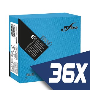 [I0831-KARTON] - Infibra Serviette 38x38cm Türkis 2-lagig 40 Blatt/Packung (36 Packungen)