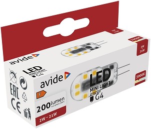 [ABG4WW-2W-B] - Avide LED 2W G4 WW 3000K Fekvő