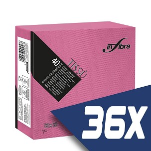 [I0882-KARTON] - Infibra Serviette 38x38cm Fuchsia 2-lagig 40 Blatt/Packung (36 Packungen)