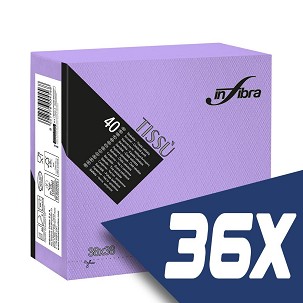 [I0883-KARTON] - Infibra Serviette 38x38cm Lila 2-lagig 40 Blatt/Packung (36 Packungen)