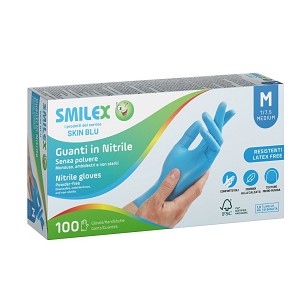 [SM-GU115L] - Berica Smilex Skin Blue egyszerhasználatos nitril kék vizsgálókesztyű L, 100 db / doboz