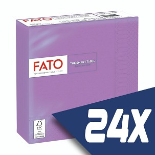 [82622700-KARTON] - Fato Szalvéta 33x33cm lila 2 rétegű 50 lap/csomag (24 csomag)