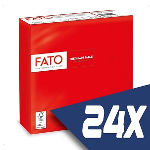 [82621700-KARTON] - Fato Szalvéta 33x33cm piros 2 rétegű 50 lap/csomag (24 csomag)