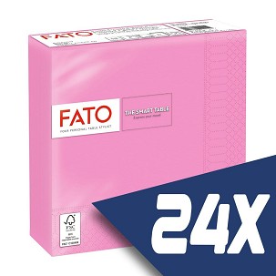 [82621500-KARTON] - Fato Szalvéta 33x33cm rózsaszín 2 rétegű 50 lap/csomag (24 csomag)