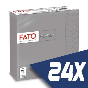 [82623700-KARTON] - Fato Szalvéta 33x33cm szürke 2 rétegű 50 lap/csomag (24 csomag)