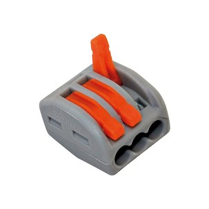 [365-452] - Commel oldható vezeték összekötő, 3-as csatos 0.2-2.5 mm², 32 A, 250V/4kV, 10 db