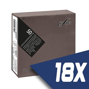 [I0496-KARTON] - Infibra Serviette 33x33cm schokoladenbraun 2-lagig 50 Blatt/Packung (18 Packungen)