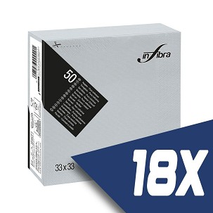 [I0498-KARTON] - Infibra szalvéta 33x33cm szürke 2 rétegű 50 lap/csomag (18 csomag)