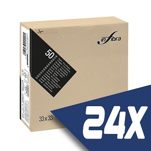 [I0732-KARTON] - Infibra szalvéta 33x33cm greige 2 rétegű 50 lap/csomag (24 csomag)