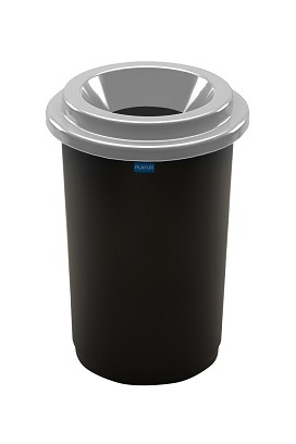 [PL650-05] - Plafor ECO kerek, henger szemetes 50L fekete színű, ezüst tetővel