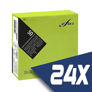 [I0880-KARTON] - Infibra szalvéta 33x33cm almazöld 2 rétegű 50 lap/csomag (24 csomag)