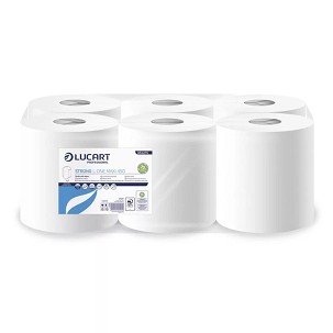 [852275] - Lucart L-One Strong Maxi 450 ipari törlőpapír 18cm átm. - 2 rétegű, hófehér, 158m (Karton - 6 tek)
