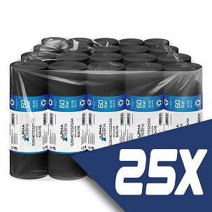[SZ6015-GYUJTO] - Szemeteszsák fekete 60x70 15mikron 60L 20db/tekercs (25 tekercs)