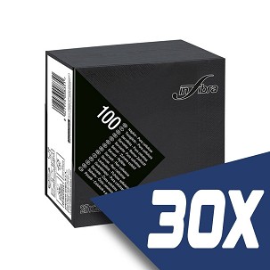 [I0341-KARTON] - Infibra Serviette 25x25cm schwarz 2-lagig 100 Blatt/Packung (30 Packungen)