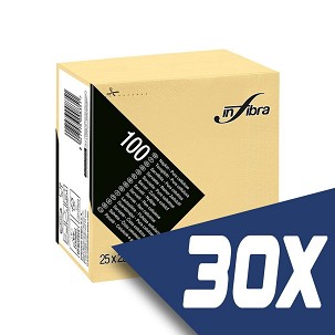 [I0384-KARTON] - Infibra Serviette 25x25cm creme 2-lagig 100 Blatt/Packung (30 Packungen)