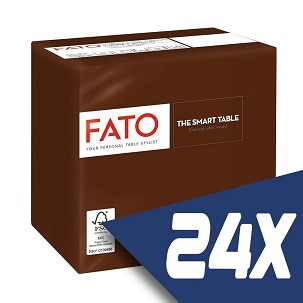 [82546003-KARTON] - Fato Szalvéta 24x24cm csokoládébarna 2 rétegű 100 lap/csomag (24 csomag)
