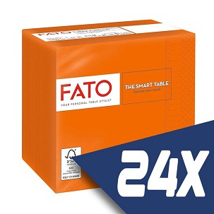 [82544003-KARTON] - Fato Szalvéta 24x24cm narancssárga 2 rétegű 100 lap/csomag (24 csomag)