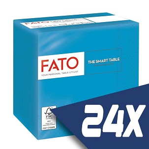 [82232003-KARTON] - Fato Serviette 24x24cm türkis 2-lagig 100 Blatt/Packung (24 Packungen)