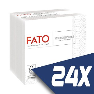 [82220003-KARTON] - Fato Szalvéta 24x24cm fehér 2 rétegű 100 lap/csomag (24 csomag)