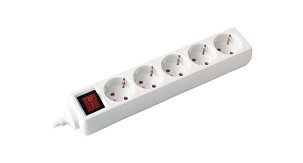 [232-504] - Commel elosztó, hosszabbító 5-ös, kapcsolóval, érintésvédelemmel, fehér, 3m, 16A, 3500W