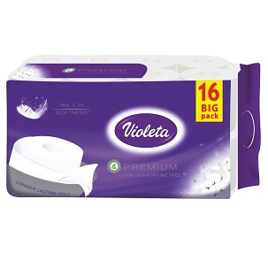 [V370] - VIOLETA prémium toalettpapír, 3 rétegű, fehér, 16 tekercs
