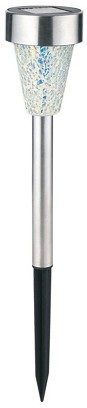 [EGSL-SS1LC40RGB-PDQ] - Entac Kerti Szolár Lámpa 400mm Rozsdamentes acél Mozaik Üveg 1 LED RGB 12/kínáló