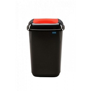 [PL659-03] - Plafor Quatro rugós billenő fedeles szemetes 45L fekete/piros